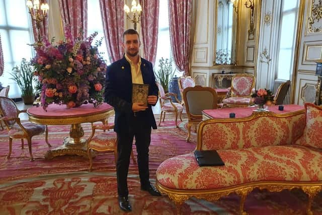 Tim Grayson pictured in the Elizabeth Saloon at Belvoir Castle