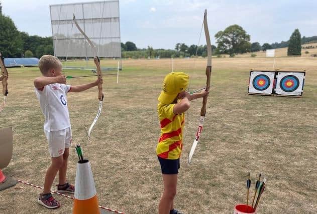 An archery session at a previous children's holiday scheme at Knipton