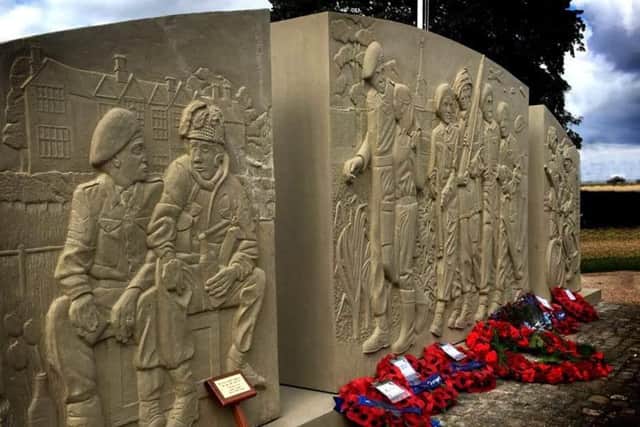 The memorial to the 10th Battalion, The Parachute Regiment, at Burrough on the Hill