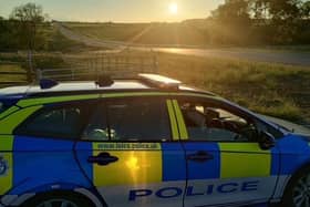 Police monitoring traffic on the new Pork Pie Way in Melton Mowbray