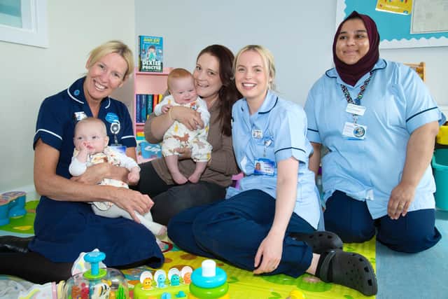 The Paediatric Virtual Ward nursing team, with Katy Keddie and her twins