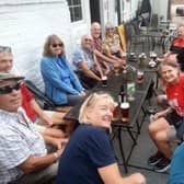 Members of Melton Mowbray Ramblers take a break at a pub during a recent walk