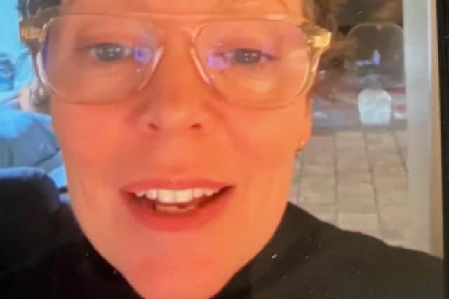 Oscar winner Olivia Colman pictured in her video message to The Regal cinema, Melton
