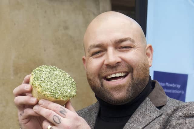 Alexander Flemming, of Baldy's Pies, with the Supreme Champion entry at the 2026 British Pie Awards at Melton Mowbray