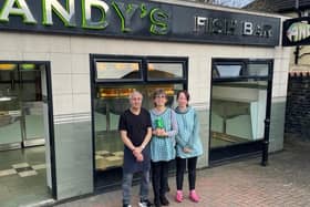 Staff at Andy's Fish Bar, in Melton, where over £5,000 was collected from customers for Macmillan Cancer Support