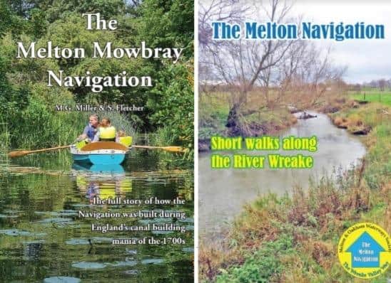 Front covers of the republished book, 'The Melton Mowbray Navigation' (left), and the ‘The Melton Navigation: short walks along the River Wreake’