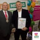 Outstanding contribution winner Johnny Nicol with deputy mayor, Councillor Tim Webster at the Let's Get Moving Melton Awards 2023