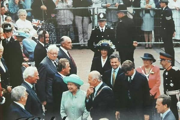 The Queen on walkabout in Melton in 1996