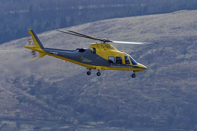 A Derbyshire, Leicestershire and Rutland Air Ambulance crew en route to an emergency
