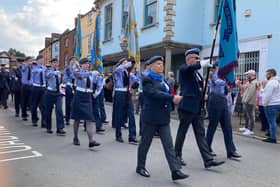 Last year's Battle of Britain parade passes through Market Place in Melton Mowbray