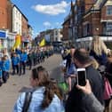 The St George's Day parade in Melton Mowbray back in 2023