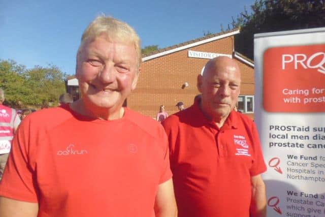 103 The Eye presenter Ian Smith with Bob White, of the Melton prostate cancer support group, at a recent Melton parkrun