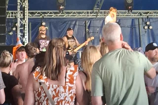 A band playing at this year's Glastonbudget at Wymeswold