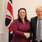 Rutland and Melton MP Alicia Kearns is congratulated after being elected in 2019 by former Prime Minister Boris Johnson