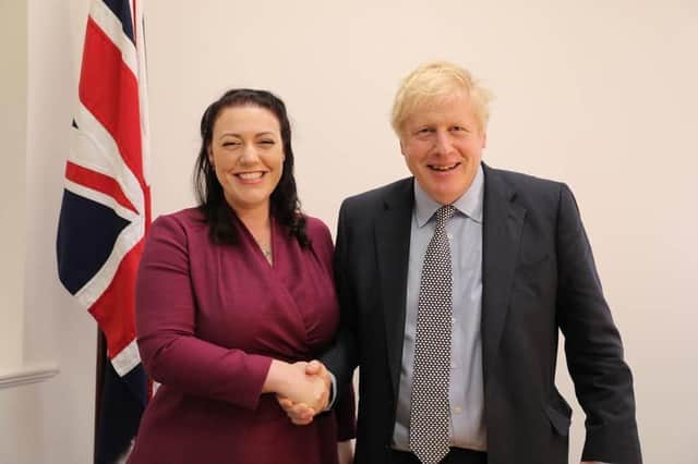 Rutland and Melton MP Alicia Kearns is congratulated after being elected in 2019 by former Prime Minister Boris Johnson