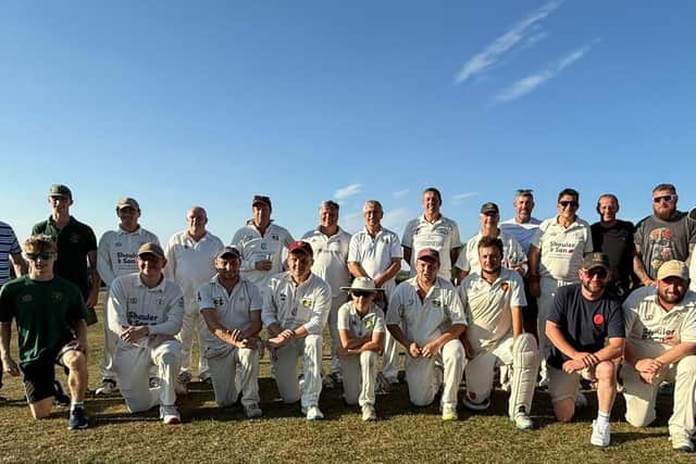 The players who took part in this year's memorial cricket match for Fred Parker at Great Dalby