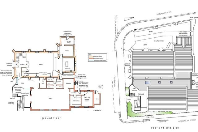 The internal layout of the planned new community hall next to St John The Baptist Church in Melton
