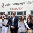 John Ferneley College headteacher Terry Claridge with GCSE students Holly Taylor, Isabella Little, Lilly Mountford-Platts and Isabelle Hawkins