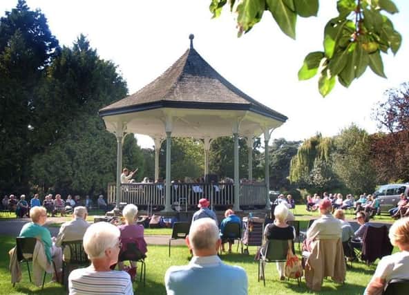 A summer concert at Melton's bandstand in New Park
