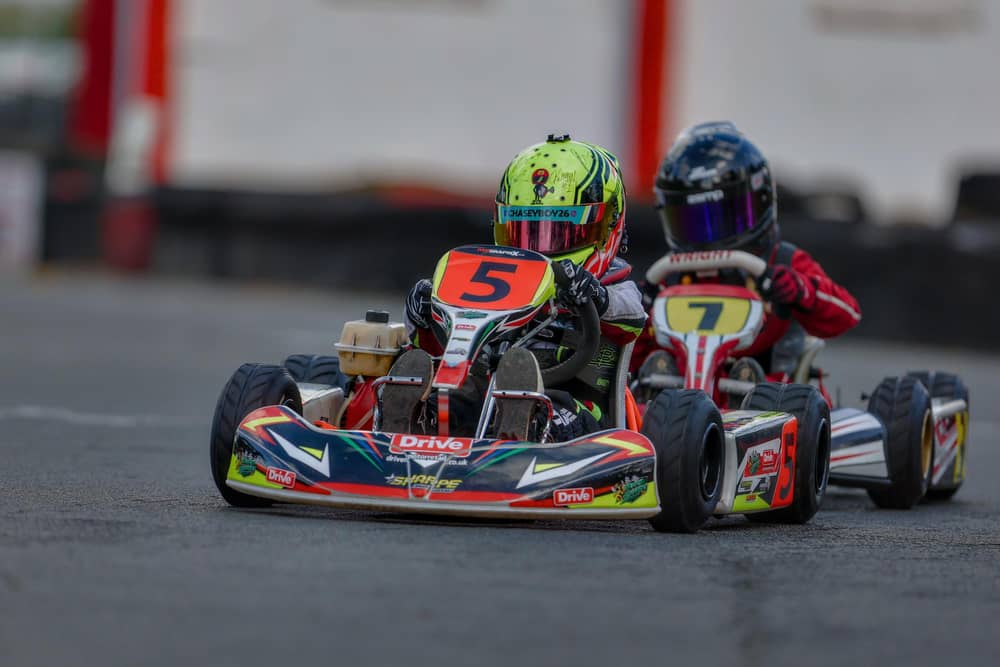 Hudson Sharpe racing his kart