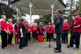 Global Harmony performing a concert at the bandstand in Melton