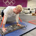 Max Parker demonstrates his new invention.