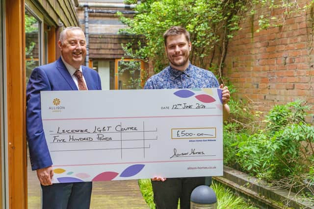 l-r - Paul Savage of Allison Homes and Wayne Dawson of Leicester LGBT Centre