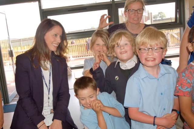 Birch Wood Area Special School executive head pictured in the Melton Times during her first week back in 2016 with students who attend the school