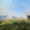 Leicestershire Fire Service on a call-out today to a grass fire in record temperatures for the county