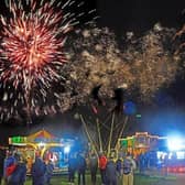 Fireworks go up at a previous Halloween Bonfire Event at Play Close