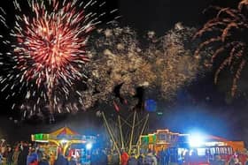 Fireworks go up at a previous Halloween Bonfire Event at Play Close