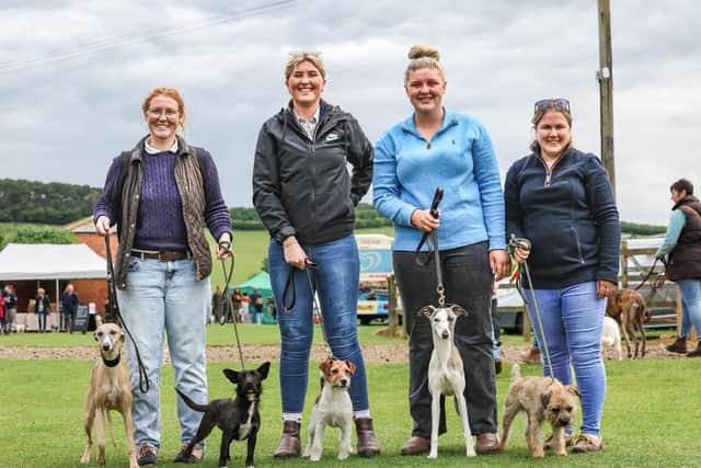 Participants with their pets in one of the competitions at the event IMAGE George Parish