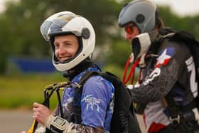 Skydiver Dan Guest on his way to setting a new British record at LangarPHOTO Jacek Roszak
