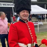 Roger Tinsley from the Melton Mowbray Toy Soldiers playing at the Banding Together event in Derby