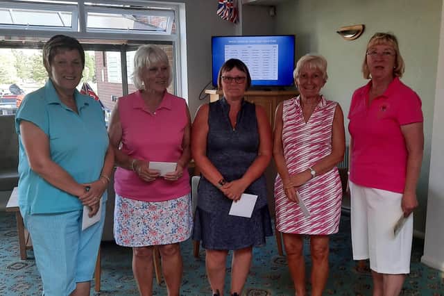 The ladies' Am-Am winners with Melton Ladies Captain Joan Allen (right).