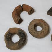 Early Medieval clay loomweights from remains of a Saxon settlement on the Melton bypass route