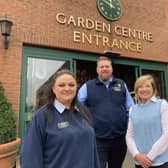 From left, general manager Clare Crowther, horticultural manager Matt Peck and marketing manager Claire Parker outside the entrance to Gates Garden Centre, at Cold Overton