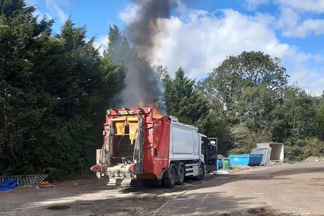 The fire in the Melton bin lorry caused by household batteries being left in a bin