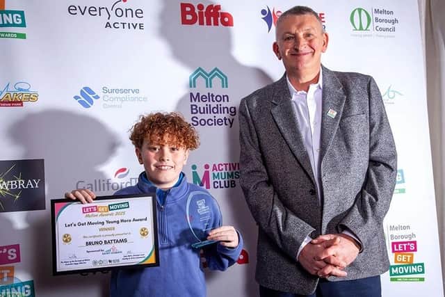 Bruno Battams wins the Let's Get Moving Young Hero Award