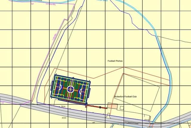 The proposed location for a new synthetic turf pitch at Bottesford FC