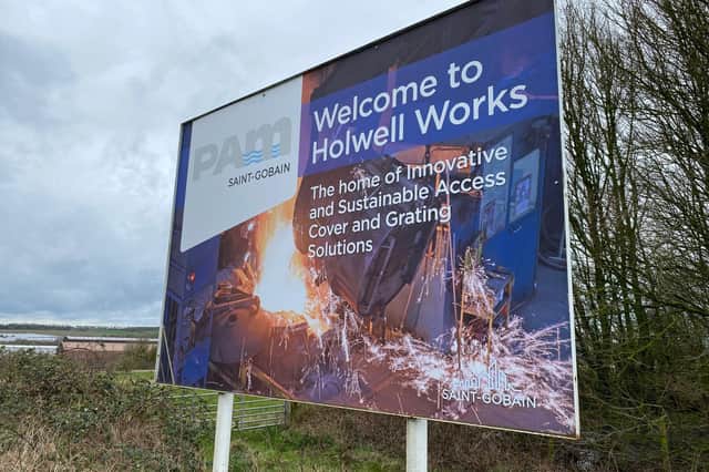 The entrance to Holwell Works, which closed in September after operating as an iron foundry since 1881