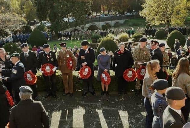 Wreaths are laid in Memorial Gardens during the Remembrance Sunday event in Melton in 2019