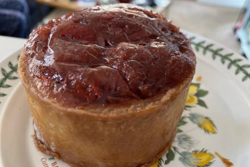 The Wimbledon-inspired  Melton Mowbray Pork Pie produced by Ye Olde Pork Pie Shoppe
