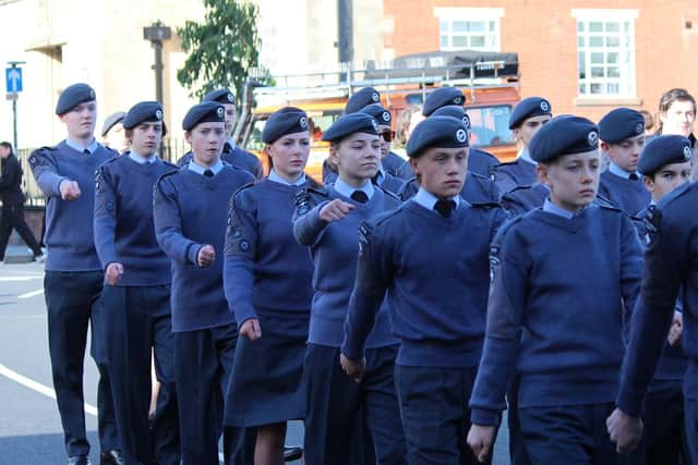 Some of the many air cadets who took part