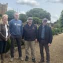Belvoir Castle's head gardener, Andy Tudbury, Belvoir’s head gardener, with the panel of Peter Gibbs, Matthew Wilson and Bunny Guinness recording an episode of BBC Radio 4’s Gardeners’ Question Time