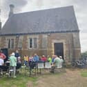 The ‘Little Cup of Joy’ coffee van pictured at Goadby Marwood in the summer - it will visit Dove Cottage Day Hospice's charity shop in January and February
