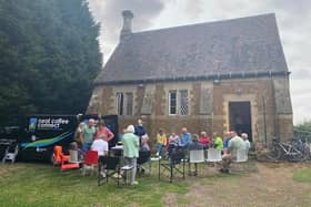 The ‘Little Cup of Joy’ coffee van pictured at Goadby Marwood in the summer - it will visit Dove Cottage Day Hospice's charity shop in January and February