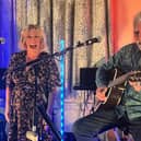 The Athenrye Duo, made up of local musicians Jackie Smith and Anton Mardel-Ferreira, performing their concert at the church in Burrough-on-the-hill