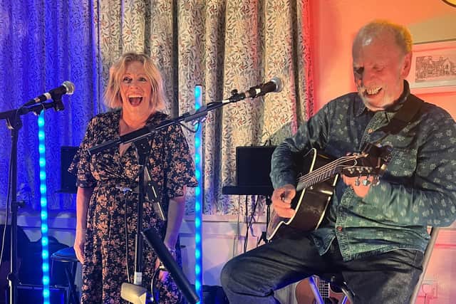 The Athenrye Duo, made up of local musicians Jackie Smith and Anton Mardel-Ferreira, performing their concert at the church in Burrough-on-the-hill