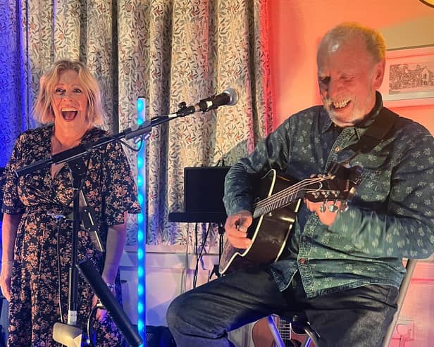The Athenrye Duo, made up of local musicians Jackie Smith and Anton Mardel-Ferreira, performing their concert at the church in Burrough-on-the-hill